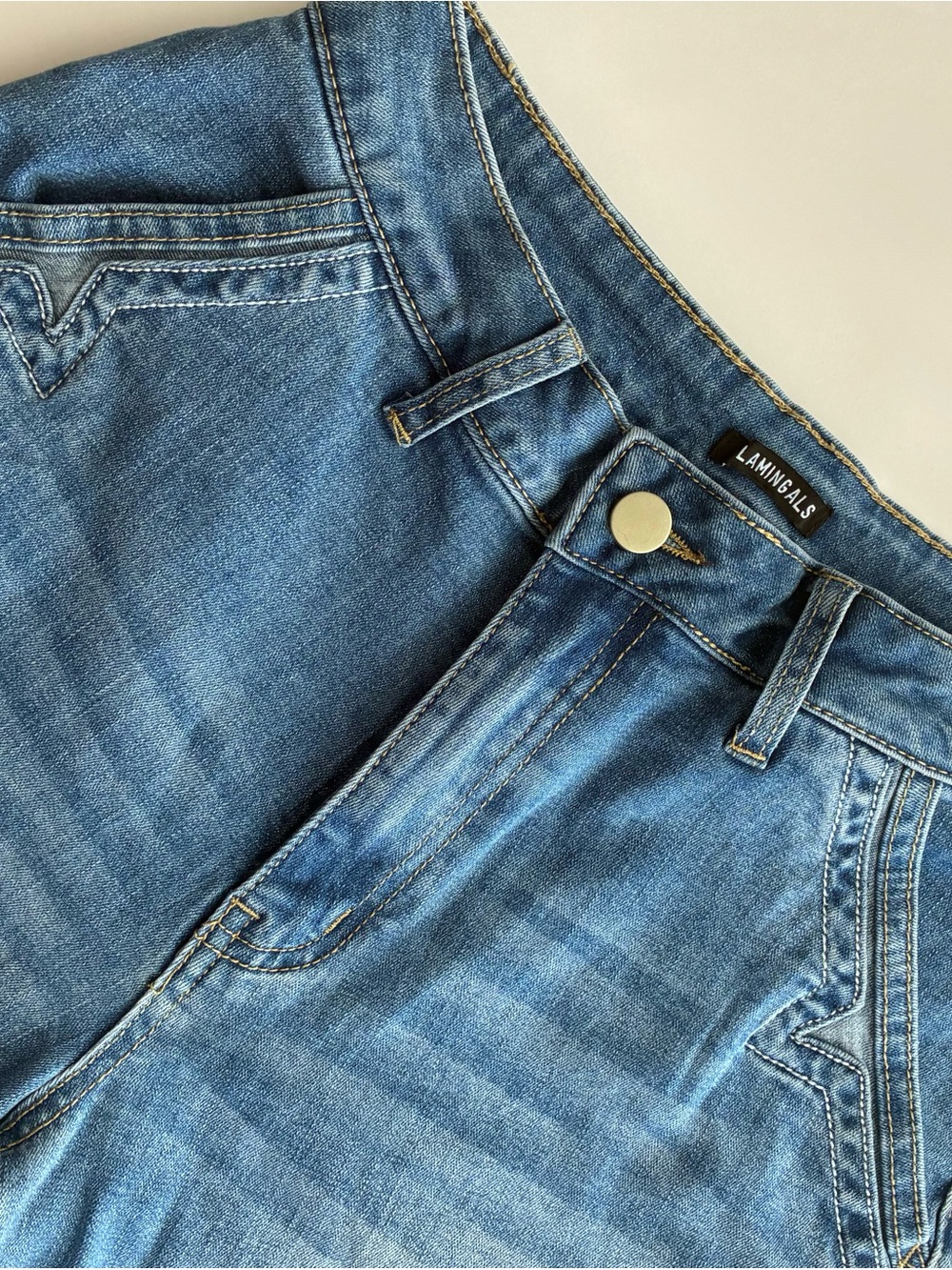Lamingals Women's wide leg Denim Jeans in Light Blue Wash